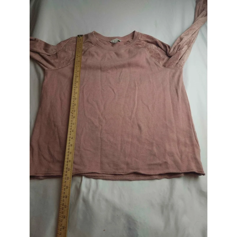 American Eagle Outfitters Mauve Pink Velour Sleeve Sweatshirt Womens Large